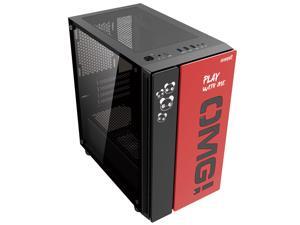 IFORGAME OMG Compact Mid-Tower PC Gaming Case, Tempered Glass Side Panel, Front I/O USB 3.0 Port, Water-Cooling Ready, Computer Chassis Desktop Case, Black/Red IFORGAME OMG Compact Mid-Tower PC Gaming Case, Tempered Glass Side Panel, Front I/O USB 3.0 Port, Water-Cooling Ready, Computer Chassis Desktop Case, Black/Red