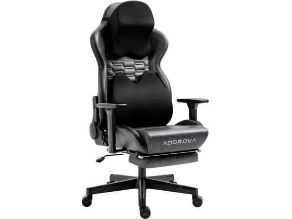 Vonesse Gaming Chair with Footrest, Reclining Computer Gaming Chair with  Massage, Gamer Chair Big and Tall, Game Chair for Adults, Ergonomic Gaming  Desk Chair, Racing Chair with Lumbar Pillow(Gray) 