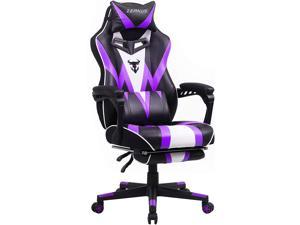 Zeanus Purple Gaming Chair, Reclining Computer Chair with Footrest, High Back Gamer Chair with Massage, Ergonomic PC Gaming Chair, Racing Style Gaming Chair, Big and Tall Gaming Chairs for Adults