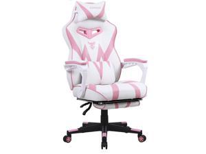 Zeanus Pink Ergonomic Gaming Chair for Girl, Gaming Chair with Footrest, Gaming Chair for Adults, High Back Racing Chair, Computer Chair with Massage, E-Sports Gamer Chair, Big and Tall Gaming Chair