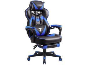 Zeanus Gaming Chairs for Adults, Gaming Chair with Footrest, Gamer Chair with Massage, High Back Gaming Desk Chair, Ergonomic Gaming Computer Chair, Big and Tall Gaming Chairs (Blue)