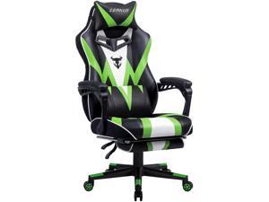 Zeanus Ergonomic Gaming Chair, Computer Chair with Footrest, Big and Tall Gaming Chair, Massage Gaming Chair for Adults, Reclining Gaming Chair, High Back Gaming Chair, E-Sports Gamer Chair (Green)