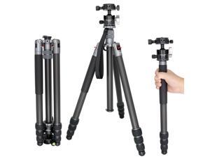 Koolehaoda Camera Tripod 60.6-Inch Carbon Fiber Travel Tripod Monopod with 360° Double Panorama Ballhead Carrying Case. Loading Up to 26.4Lbs / 12KG Koolehaoda Camera Tripod 60.6-Inch Carbon Fiber Travel Tripod Monopod with 360° Double Panorama Ballhead Carrying Case. Loading Up to 26.4Lbs / 12KG
