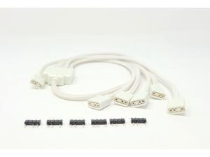 Micro Connectors 70cm Premium Sleeved 3-Pin 1 to 5 Addressable (ARGB) Splitter Cable (White) Micro Connectors 70cm Premium Sleeved 3-Pin 1 to 5 Addressable (ARGB) Splitter Cable (White)