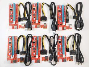 Micro Connectors PCIe 6-Pin 16x to 1x Powered Riser Adapter Card (Red) 6-Pack Micro Connectors PCIe 6-Pin 16x to 1x Powered Riser Adapter Card (Red) 6-Pack