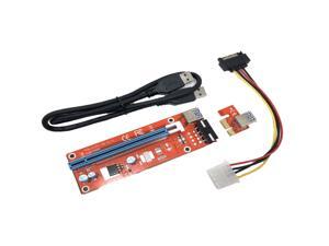 Micro Connectors PCIe 4-Pin 16x to 1x Powered Riser Adapter Card (Red) Micro Connectors PCIe 4-Pin 16x to 1x Powered Riser Adapter Card (Red)