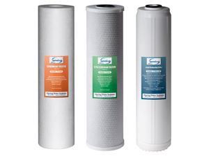 iSpring Whole House Water Filter Cartridge Replacement Pack with Sediment, Carbon Block, and Lead Reducing Cartridges, Fits WGB32B-PB Whole House Water Filter, 4.5 x 20, Model: F3WGB32BPB