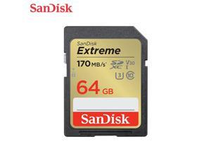 SanDisk 64GB Extreme SDXC UHSIU3 Class 10 V30 Memory Card Speed Up to 170MBs SDSDXV2064GGNCIN