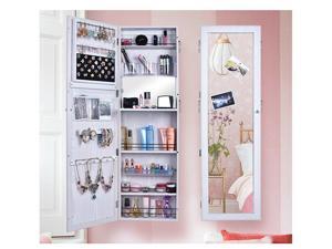 Wall Door Mounted Mirrored Jewelry Cabinet Armoire Storage Organizer Home Decor Wall Door Mounted Mirrored Jewelry Cabinet Armoire Storage Organizer Home Decor