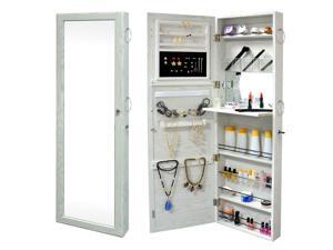 Wall Door Mounted Mirrored Jewelry Cabinet Armoire Storage Organizer Home Room Wall Door Mounted Mirrored Jewelry Cabinet Armoire Storage Organizer Home Room