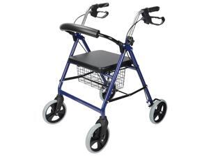 4-Wheel Walker Rollator With Fold Up Removable Back Support W/Soft Padded Seat 4-Wheel Walker Rollator With Fold Up Removable Back Support W/Soft Padded Seat