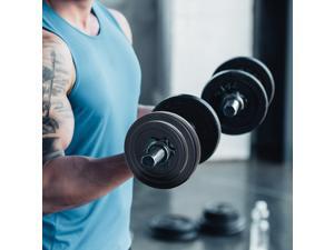 4 Piece Dumbell Barbell Weight Plate Set 2 x 11lbs and 2 x 22lbs, Black 4 Piece Dumbell Barbell Weight Plate Set 2 x 11lbs and 2 x 22lbs, Black