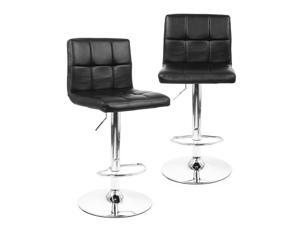® 2Pack Swivel Adjustable Bonded-Leather Bar Stool, Black ® 2Pack Swivel Adjustable Bonded-Leather Bar Stool, Black