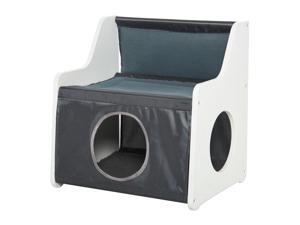 Cat House Two-tier Cat Condo Tree for Indoor Living Room w/ Scratcher Pad Cat House Two-tier Cat Condo Tree for Indoor Living Room w/ Scratcher Pad