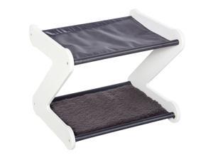 Two Tier Cat Bed for Indoor Pet Furniture with Padded and Plush Mat Grey Two Tier Cat Bed for Indoor Pet Furniture with Padded and Plush Mat Grey