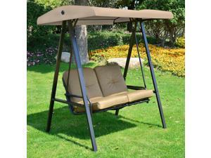 2 Seater Outdoor Swing Chair Hammock Bench Cushioned Seat Tilt Canopy Backyard 2 Seater Outdoor Swing Chair Hammock Bench Cushioned Seat Tilt Canopy Backyard