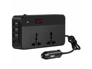 Portable Car Power Inverter 200W with 4 USB  2 AC Port with Digital Display