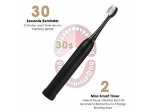 Electric Toothbrush Rechargeable Replacement Toothbrush 8 Heads for Adults Black Electric Toothbrush Rechargeable Replacement Toothbrush 8 Heads for Adults Black