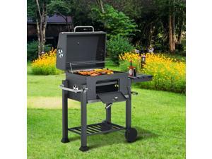 Charcoal Grill Barbecue Cooking Trolley Portable Camping Picnic Po w/ Side Charcoal Grill Barbecue Cooking Trolley Portable Camping Picnic Po w/ Side
