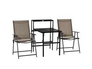 Clearance Sale 3 Pcs Folding Garden Furniture Set, w/ Side Shelf Clearance Sale 3 Pcs Folding Garden Furniture Set, w/ Side Shelf