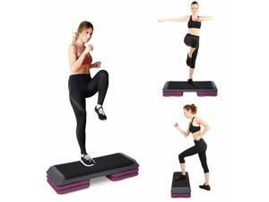 43" Aerobic Stepper Adjust 4" 6" 8" Cardio Workout Trainer Black Purple 43" Aerobic Stepper Adjust 4" 6" 8" Cardio Workout Trainer Black Purple