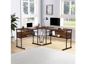 L-Shaped Corner Desk Home Office Desk With Bottom Bookshelves And CPU Stand, Multi-Function Drafting Drawing Table With Tiltable Desktop for Artist or Student Separable Design (Brown) L-Shaped Corner Desk Home Office Desk With Bottom Bookshelves And CPU Stand, Multi-Function Drafting Drawing Table With Tiltable Desktop for Artist or Student Separable Design (Brown)