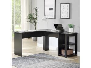 L-Shaped Corner Desk Gaming Desk Home Office Desk Computer Desk Study Workstation Furniture with 2 Open Storage Bookshelves NO Tool Assemble Required(Black) L-Shaped Corner Desk Gaming Desk Home Office Desk Computer Desk Study Workstation Furniture with 2 Open Storage Bookshelves NO Tool Assemble Required(Black)
