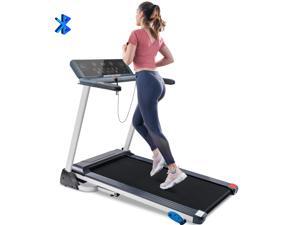 Folding Treadmill Electric Motorized Running Machine with Bluetooth, Speakers and 3 Incline Options Folding Treadmill Electric Motorized Running Machine with Bluetooth, Speakers and 3 Incline Options