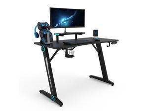Z-Shaped Gaming Desk Home Office Computer Desk Gamer Workstation with Monitor Stand Carbon Fiber Surface Gamer Table with RGB Lights Cup Holder Headphone Hook Plug Board Holder Z-Shaped Gaming Desk Home Office Computer Desk Gamer Workstation with Monitor Stand Carbon Fiber Surface Gamer Table with RGB Lights Cup Holder Headphone Hook Plug Board Holder