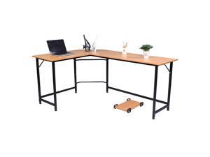 WayHope 66" x 47" x 28" L-shaped Corner Desk Gaming Computer Workstation Table w/ CPU Stand Home Office WayHope 66" x 47" x 28" L-shaped Corner Desk Gaming Computer Workstation Table w/ CPU Stand Home Office