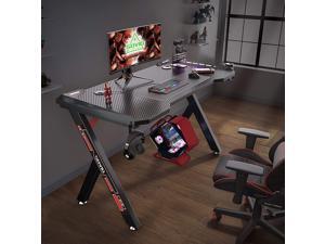 Gaming Desk with LED RGB Lights 47 Inch PC Computer Desk Home Office Desk Y Shaped Gamer Setup Accessories for Sons' Gift Game Table with Gamer Handle Rack, Cup Holder & Headphone Hook Black Gaming Desk with LED RGB Lights 47 Inch PC Computer Desk Home Office Desk Y Shaped Gamer Setup Accessories for Sons' Gift Game Table with Gamer Handle Rack, Cup Holder & Headphone Hook Black