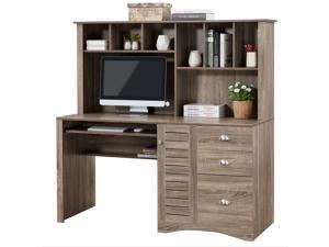 59'' Home Office Desk Computer Desk Gaming Desk Large Workstation Writing Study Table with Open Shelves,Ample Storage Space,Large Desktop,Letter-size Drawer, Computer Host Cabinet, Brown 59'' Home Office Desk Computer Desk Gaming Desk Large Workstation Writing Study Table with Open Shelves,Ample Storage Space,Large Desktop,Letter-size Drawer, Computer Host Cabinet, Brown
