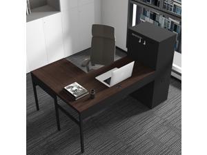 67'' L shaped Desk Home Office Desk Gaming Desk Metal Storage Cabinet File Cabinet Metal Locker Office Cupboard with Desk for Bedroom Living Room