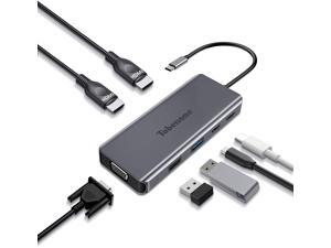 USB C Laptop Docking Station Dual Monitor, 8-in-1 USB C Dock with Dual HDMI, VGA, 2 USB, USB C Charging (PD) and 3.5mm Audio, Type C Docking Station Compatible for USB C Windows Laptops USB C Laptop Docking Station Dual Monitor, 8-in-1 USB C Dock with Dual HDMI, VGA, 2 USB, USB C Charging (PD) and 3.5mm Audio, Type C Docking Station Compatible for USB C Windows Laptops