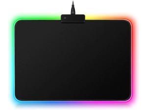 EFOBO Gaming Mouse Pad, Soft LED Light Mouse Pad, Black Premium-Textured Mouse Mat, with 8 Lighting Modes, 10 x 12 Inch, Christmas