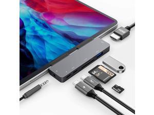 USB C HUB for iPad Pro 11 12.9 2021 2020 2018,iPad Air 4,7in1 iPad Pro Hub with 4K HDMI,3.5mm Headphone Jack,USB3.0,USB C PD Charging&Data,SD/Micro SD Card Reader,Adapter for iPad Pro USB C HUB for iPad Pro 11 12.9 2021 2020 2018,iPad Air 4,7in1 iPad Pro Hub with 4K HDMI,3.5mm Headphone Jack,USB3.0,USB C PD Charging&Data,SD/Micro SD Card Reader,Adapter for iPad Pro