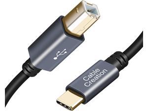USB C to USB B 15ft, CableCreation USB Type C to USB 2.0 Type B Printer & Scanner Long Cable, Compatible for MacBook Pro, HP, Canon, Brother, Printers etc, 4.5M/Black PVC with Aluminum Shell