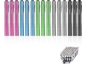 SEAMAGIC 15-Pack LED Penlight - Pocket Pen Flashlight with Clip 30-Piece Dry Batteries Included Perfect for Inspection Repairing Night Shift Camping and Training Course