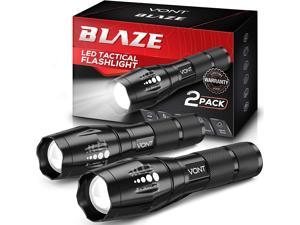 Vont Blaze Tactical Flashlight (2 Pack) LED Flashlights Extremely Bright Flash Light High Lumen Adjustable Beam Water-Resistant Gear & Accessories for Hiking Camping Survival Emergency