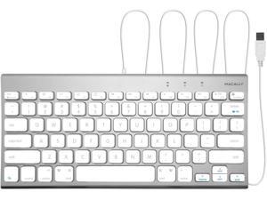 Macally USB Wired Keyboard for Mac and PC - Space Saving Compatible Apple Keyboard with Elegant Small Aluminum Design with 78 Keys, 13 Shortcuts, and LED Indicators - Travel Friendly Portable Keyboard Macally USB Wired Keyboard for Mac and PC - Space Saving Compatible Apple Keyboard with Elegant Small Aluminum Design with 78 Keys, 13 Shortcuts, and LED Indicators - Travel Friendly Portable Keyboard