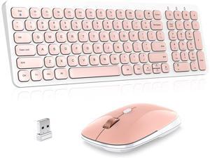 Wireless Keyboard Mouse Combo cimetech Compact Full Size Wireless Keyboard and Mouse Set Less Noise Keys 2.4G Ultra-Thin Sleek Design for Windows Computer PC Notebook Laptop (Bright Pink) Wireless Keyboard Mouse Combo cimetech Compact Full Size Wireless Keyboard and Mouse Set Less Noise Keys 2.4G Ultra-Thin Sleek Design for Windows Computer PC Notebook Laptop (Bright Pink)