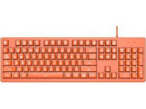 AJAZZ DKS100 Computer Keyboard DOUYU White Backlit Mechanical Feel Membrane Gaming Keyboard Wired 104 Keys for Gaming Office and Typing Orange AJAZZ DKS100 Computer Keyboard DOUYU White Backlit Mechanical Feel Membrane Gaming Keyboard Wired 104 Keys for Gaming Office and Typing Orange