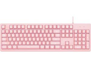AJAZZ DKS100 Computer Keyboard White Backlit Mechanical Feeling Membrane Gaming Keyboard Wired 104 Keys for Gaming Office and Typing Pink AJAZZ DKS100 Computer Keyboard White Backlit Mechanical Feeling Membrane Gaming Keyboard Wired 104 Keys for Gaming Office and Typing Pink