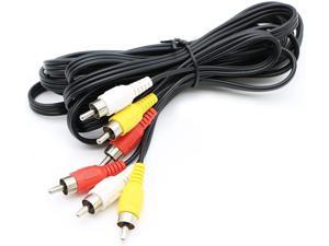 Pasow 3 RCA Cable Audio Video Composite Male to Male DVD Cable (10 Feet)