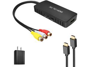 RCA to HDMI Converter RuiPuo Composite to HDMI Adapter Support 1080P PAL/NTSC Compatible with WII WII U PS one PS2 PS3 STB Xbox VHS VCR Blue-Ray DVDHDM Capture Card (RCA TO HDMI Converter)