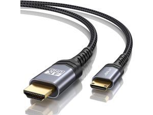 Mini HDMI to HDMI Cable 10FT, JSAUX [Aluminum Shell, Braided] High Speed 4K 60Hz HDMI 2.0 Cord, Compatible with Camera, Camcorder, Tablet and Graphics/Video Card, Laptop, Raspberry Pi Zero W -Grey