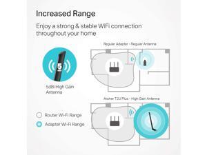 TP-Link AC600 USB WiFi Adapter for PC (Archer T2U Plus)- Wireless Network Adapter for Desktop with 2.4GHz 5GHz High Gain Dual Band 5dBi Antenna Supports Windows 10/8.1/8/7/XP Mac OS 10.9-10.14 TP-Link AC600 USB WiFi Adapter for PC (Archer T2U Plus)- Wireless Network Adapter for Desktop with 2.4GHz 5GHz High Gain Dual Band 5dBi Antenna Supports Windows 10/8.1/8/7/XP Mac OS 10.9-10.14