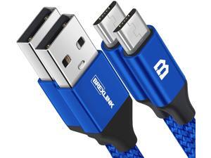 Micro USB Cable Android, BrexLink Micro USB to USB 2.0 Cable (2-Pack, 6.6 FT) Nylon Braided Fast Charging Cable Compatible .w Samsung, Kindle, Android Smartphones, Galaxy S7 Edge, Moto G5, PS4 (Blue) Micro USB Cable Android, BrexLink Micro USB to USB 2.0 Cable (2-Pack, 6.6 FT) Nylon Braided Fast Charging Cable Compatible .w Samsung, Kindle, Android Smartphones, Galaxy S7 Edge, Moto G5, PS4 (Blue)