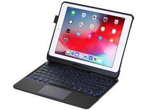 iPad Keyboard Case for iPad 2018 (6th Gen) - iPad 2017 (5th Gen) - iPad Pro 9.7 - iPad Air 2&1-360 Rotatable - Wireless/BT - Backlit 7 Colors - iPad Case with Keyboard for iPad OS (9.7 Black)