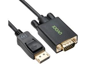 Display-Port to VGA Cable 6FT DisplayPort DP to VGA Male Adapter Cord Gold-Plated Compatible for Dell HP Lenovo ASUS and More - Black